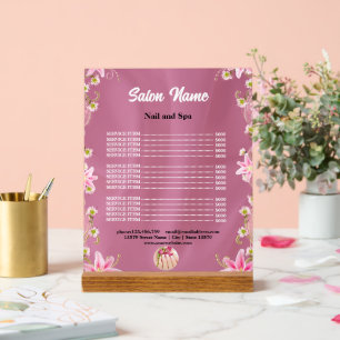 Chic Beauty Nail Salon Prix menu