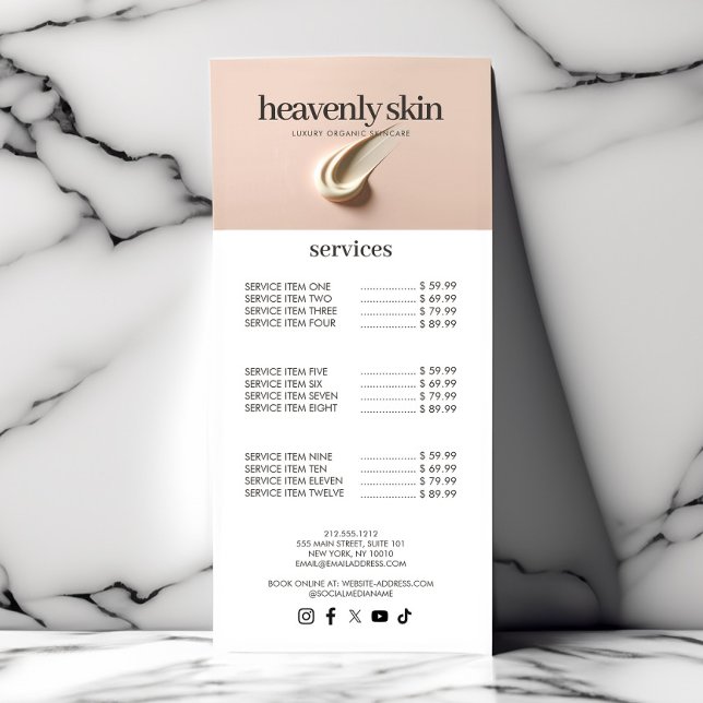 Chic Beauty Skin Care Spa Boutique Pink Werbekarte (Von Creator hochgeladen)