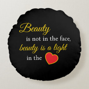 Chic Beauty Slogan Coussin ronde - Design & Soft