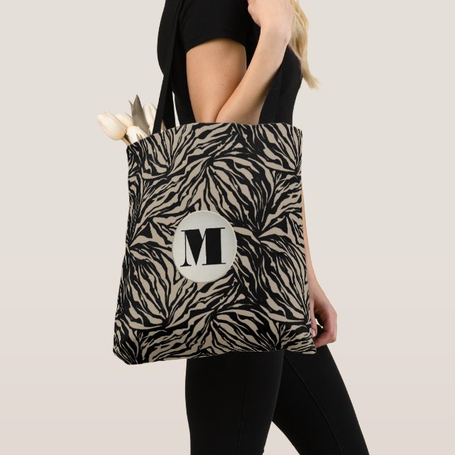 Chic Beige Animal Print Monogram Tasche (Von Nahem)