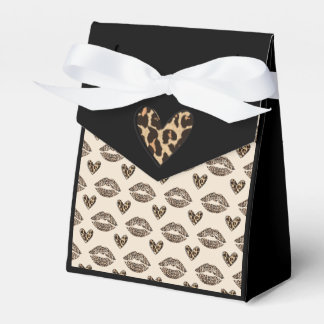Chic Beige & Black Cheetah Print Geschenkschachtel