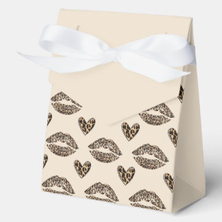 Chic Beige & Black Cheetah Print Geschenkschachtel
