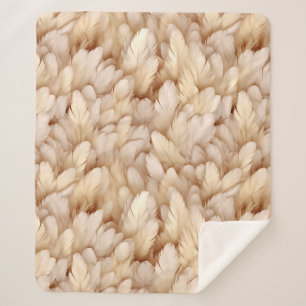 Chic beige Feathpattern Sherpadecke
