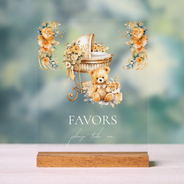 Chic Beige & Gold Favoriten Acrylschild (Neutral)