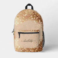 Chic Beige Gold Glitzer Druckausschnitt Nähtasche