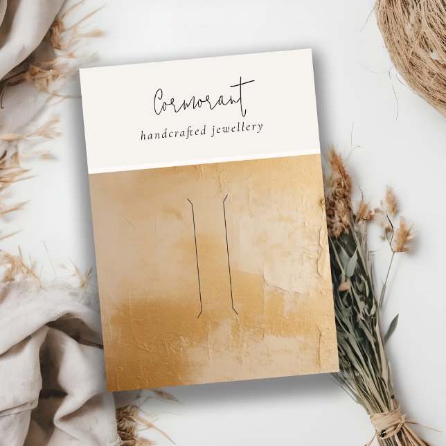 Chic Beige Gold Ölmalerei Textur Haarnadeldarstell Visitenkarte (Von Creator hochgeladen)