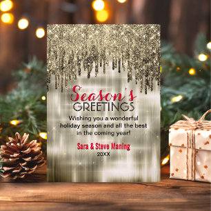 Chic beige Gold Tropfen Glitzer Weihnachten Neues 