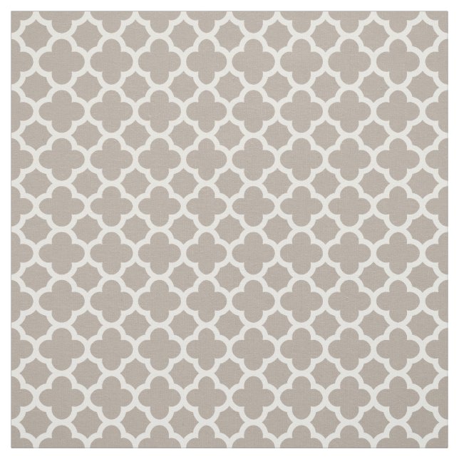 Chic Beige Gray Retro Niedlich Trellis Muster Stoff (Muster)