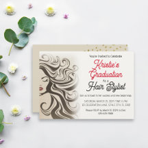 Chic Beige Hair Stylist Graduation Party Retro