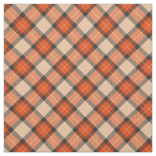 Chic Beige Pumpkin Orange Schwarzes Kariertes Must Stoff