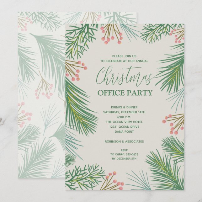 Chic Berries and Pines Weihnachtsfeiern Party Einl (Vorne/Hinten)
