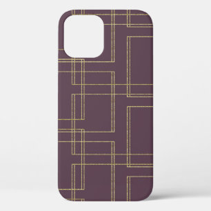 Chic Berry Mauve & Gold Geometrischer Glamour Case-Mate iPhone Hülle