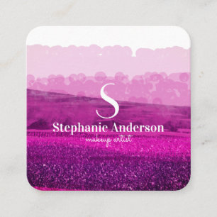Chic Beruflich Burgund und Pink Mit Monogramm Quadratische Visitenkarte