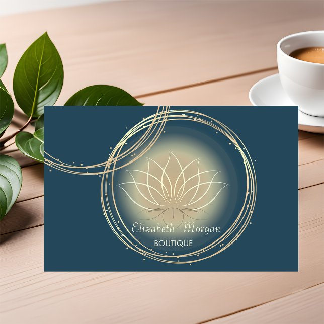 Chic Beruflich, Gold Circles Lotus Visitenkarte (Von Creator hochgeladen)