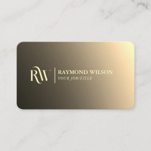 Chic Beruflich Gradient Imitats Gold Monogram Visitenkarte