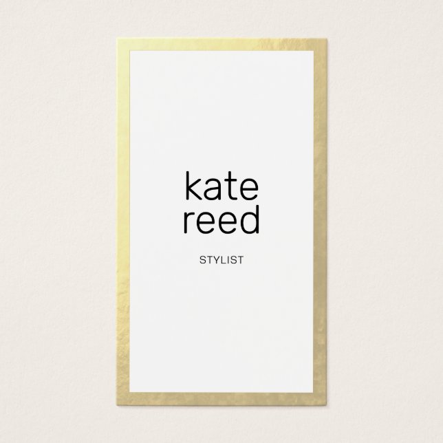 Chic Beruflich Minimalistisch Gold Border (Vorderseite)