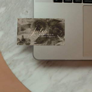 Chic Beruflich Vintag Gold Floral Script Visitenkarte