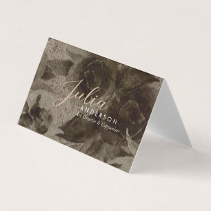 Chic Beruflich Vintag Gold Floral Script Visitenkarten