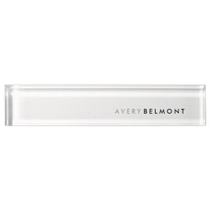 Chic Beruflich White Modern Einfach Minimalistisch Namensplakette