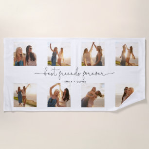 Chic Best Friends Forever Zitat 8 Foto Collage Strandtuch