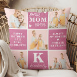 Chic Best MAMA je Custom Pink 7 FotoCollage Kissen<br><div class="desc">Das ideale Geschenk für die beste MAMA aller Zeiten - ein personalisiertes Foto Collage Kissen! Dieses stilvolle und moderne Kissen bietet Platz für 5 besondere Bilder und schafft so ein einzigartiges und sentimentales Geschenk, das jede Mutter lieben würde. Mit den Räumen, um einen personalisierten Monogramm-Initial und Namen hinzuzufügen, und deinen...</div>