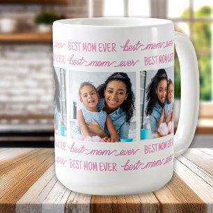 Chic Best MAMA je individueller Rosa 4 FotoCollage Kaffeetasse
