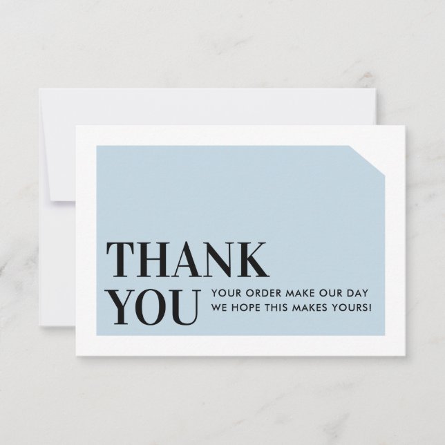 CHIC BESTELLUNG INSERT Business danke, Baby Blue Dankeskarte (Vorderseite)
