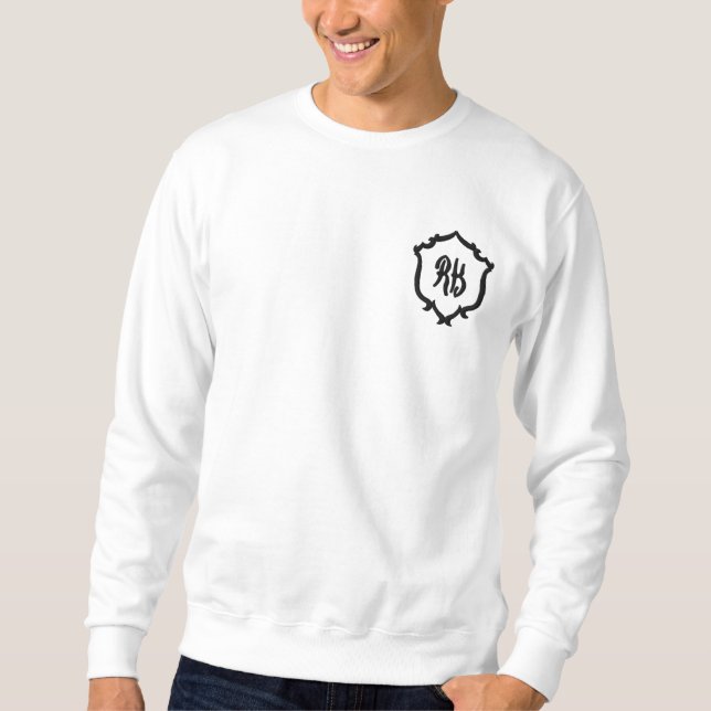 Chic bestickte Anfangsbuchstaben Monogram, Men Besticktes Sweatshirt (Vorderseite)