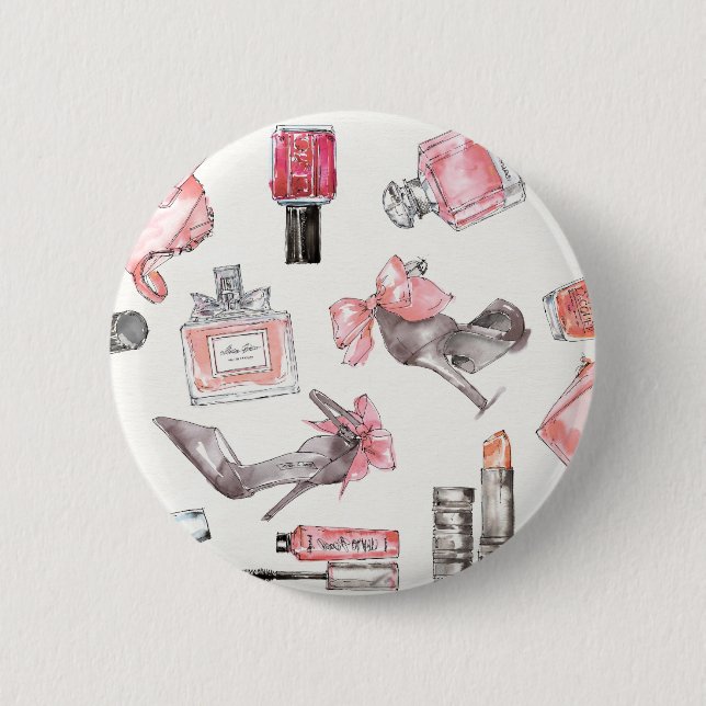 Chic betont | Aquarell-Mode Button (Vorderseite)