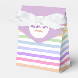 Chic Birthday Pastel Rainbow Weiße Streifen Geschenkschachtel