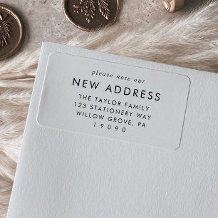 Chic Bitte beachten Sie unser neues Adressetikett