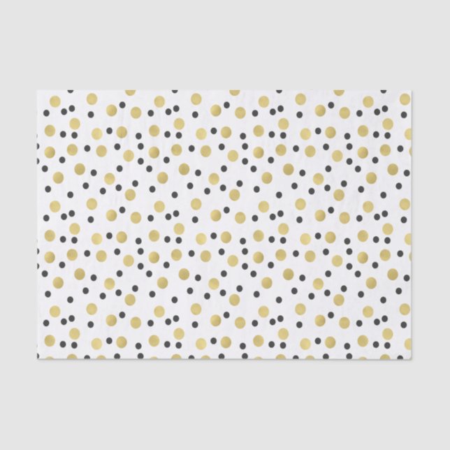 Chic Black and Gold Confetti Seidenpapier (Vorderseite)