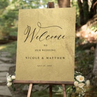 Chic Black and Gold Vertical Wedding Willkommensze