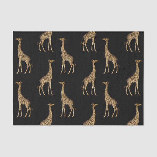 Chic Black and Golden Giraffe Print Seidenpapier (Vorderseite)