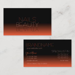 Chic Black and Orange Mirror Schriftart Classic St Visitenkarte