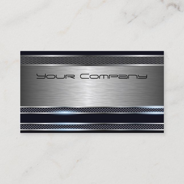 Chic Black and Silver Berufliche Visitenkarte (Vorderseite)