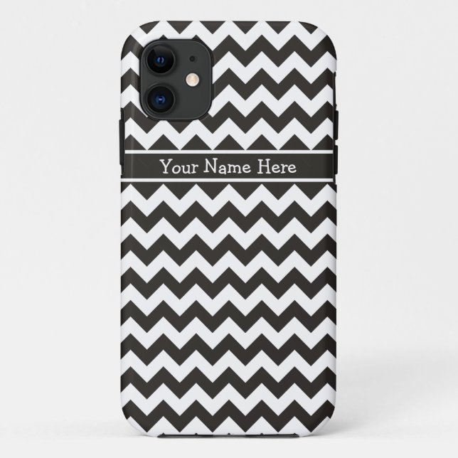 Chic Black and White Chevrons Muster Case-Mate iPhone Hülle (Rückseite)
