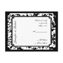 Chic Black and White Damask UAWG Postcard