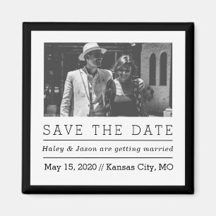 Chic Black and White Foto Magnet