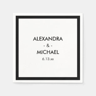 Chic Black and White French Inspiriert Wedding Serviette