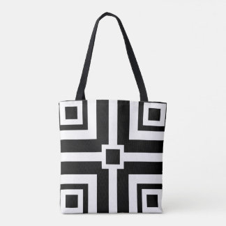 Chic Black and White Geometric Tote Bag Tasche