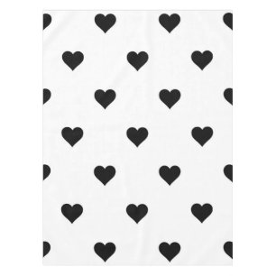 Chic Black and White Heart Romantic Table Setting Tischdecke