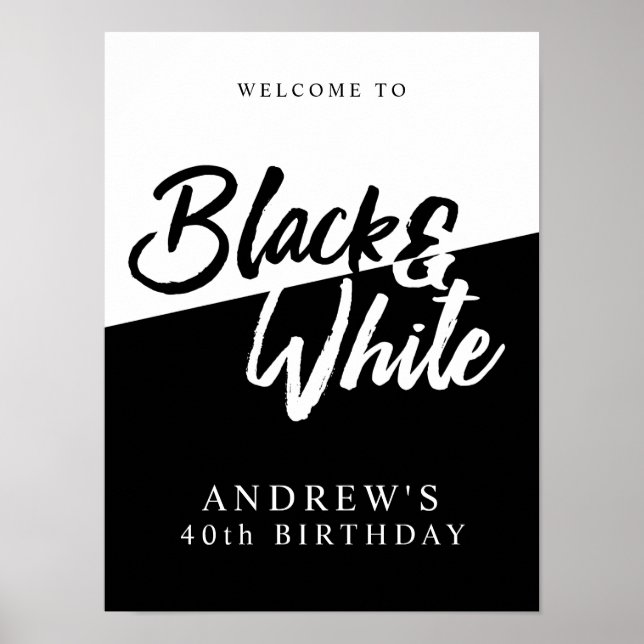 Chic Black and White Party Poster (Vorne)