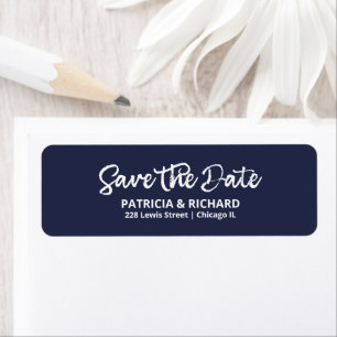 Chic Black and White Save the Date Rücksendeadress