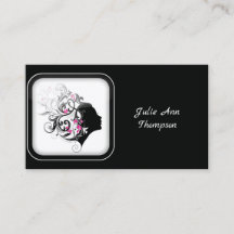 Chic Black and White Silhouette Haar Stylist