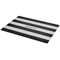 Chic black and white streifen individuelle Name mo
