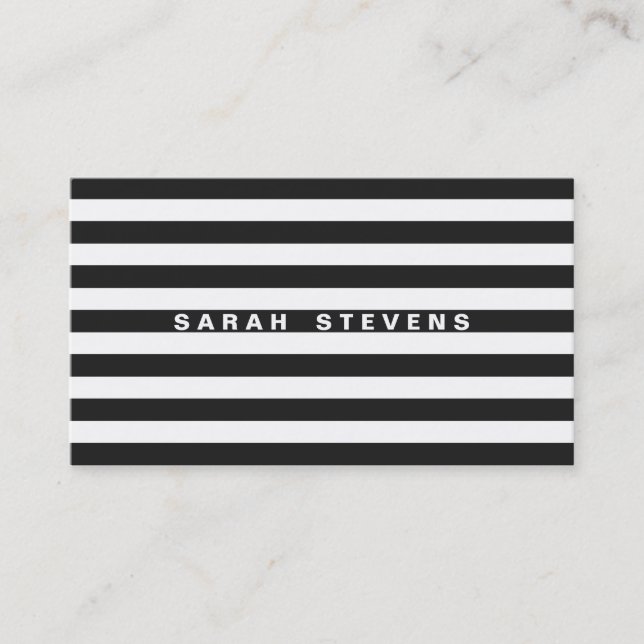 Chic Black and White Strip Modern Makeup Artist Visitenkarte (Vorderseite)