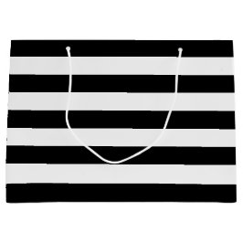 Chic Black and White Stripes Große Geschenktüte