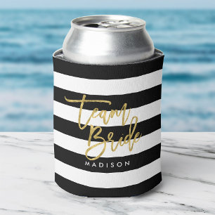 Chic Black and White Stripes Imitate Gold Team Bri Dosenkühler