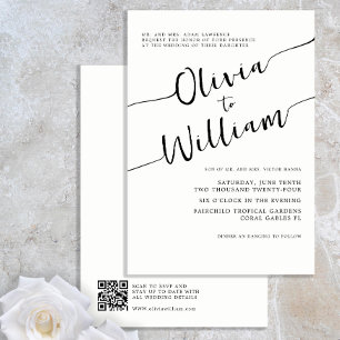 Chic Black and White Wedding Einladung
